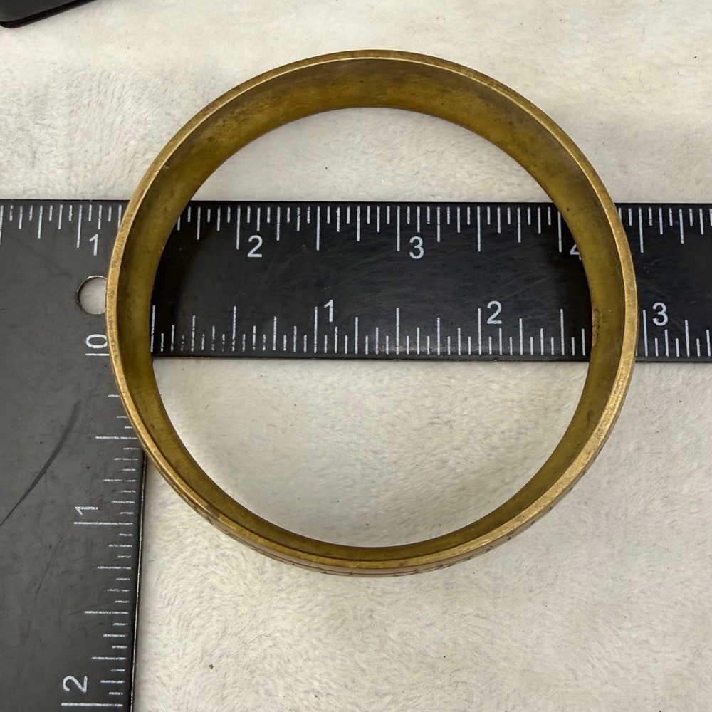 Vintage Brass Bangle Bracelet Bird Flower 8.5" - Picture 11 of 11